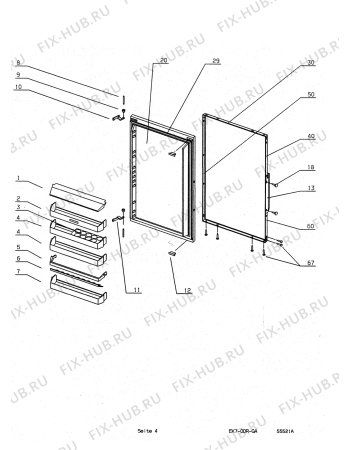 Взрыв-схема холодильника Electrolux EK15810LIBR - Схема узла Door 003